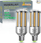 Radar Motion Sensor LED Light Bulbs, 32W Warm White 2700K 4000LM (300 Watt Equivalent) Auto Motion Detector Activated Dusk to Dawn Light for Stairway, Hallway, Porch, Garage, Driveway, Patio, 2 Pack