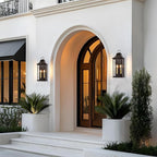 21in Large Dusk to Dawn Outdoor Wall Lights for House, Exterior Lighting Fixtures Dusk to Dawn Outdoor Lighting with Glass, Waterproof Brown Porch Sconces for Porch, Patio, Garage, E12 Base