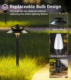 SUNVIE 3W Low Voltage Pathway Lights Wired Landscape Path Lights Outdoor Low Voltage Landscape Lighting 3000k Waterproof LED Landscape Lights with Connector for Garden Walkway, 4 Pack