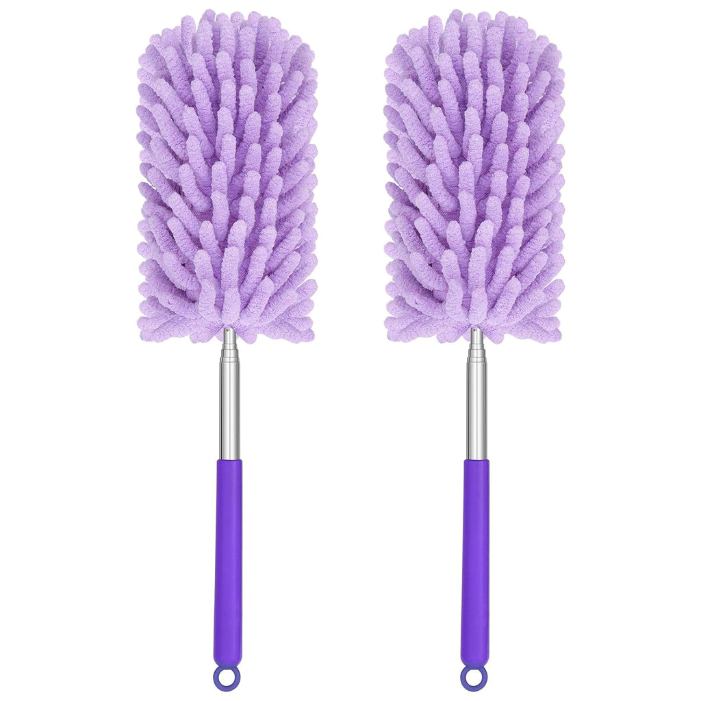 Mini Duster for Cleaning, 360° Bendable Hand Dusters with Extension Pole, Washable Small Duster for Car Interior, Office, Furniture