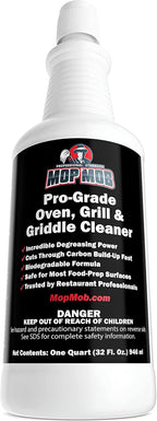 Commercial Grill and Oven Cleaner 32Oz Concentrate 1pk. Heavy-Duty Fast-Acting Degreaser Solution Removes Carbon, Grime, Burnt Food and Oil for Griddles Fryer Baskets and Kitchen Cooking Surfaces.