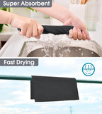 KitchLife Microfiber Cleaning Cloth Roll, 100 Pack - Tear-Away Microfiber Paper Towels, Lint-Free, Reusable, Washable for Kitchen, Car, Dishes, and Sensitive Surfaces (Black)