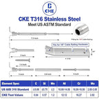 CKE 10 Pairs Cable Railing Kit 1/8" Swage Toggle Turnbuckle Hardware T316 Stainless Steel Cable Railing Hardware for Wood Post, Angle 180° Adjustable Stairs Deck Cable Railing Kit 20 Cable Lines, CR25