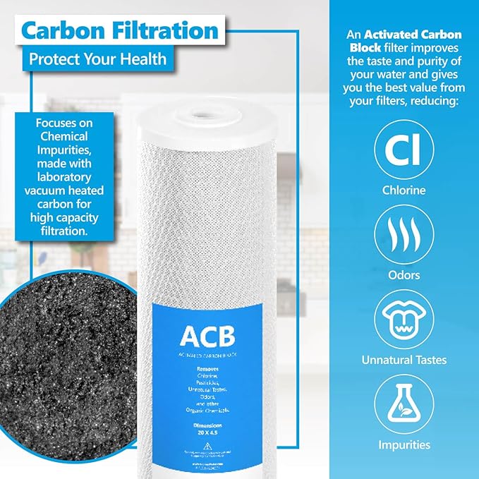 EXPRESS WATER FLTWH2045CKP1 Whole House Replacement Filter, 3 Count (Pack of 1), White