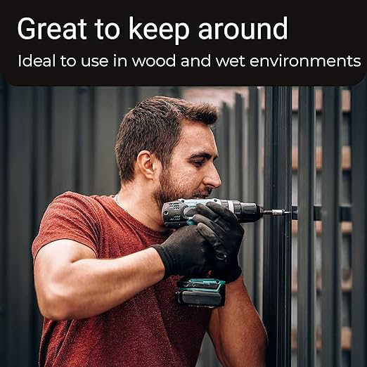 Bolt Dropper #8 x 1 Inch Wood Screws, Pack of 100 - Black Xylan Coated Stainless Steel Flat Head Phillips Screw - Corrosion Resistant for Wood, Drywall Applications, and Outdoor Use