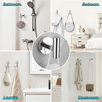 Chrome Bathroom Hardware Set, 4 Pieces Towel Bar Towel Holder Set Includes Towel Bar, Toilet Paper Holder,Towel Ring and Towel Hook Wall Mount Bathroom Accessories Towel Racks for Bathroom