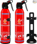 2 Pack ABC Dry Chemical Fire Extinguishers, Portable Dry Powder Fast-Acting Fire Extinguisher with Mount, Suitable for Home, Car, Boat, Truck, Electrical, Grease Fires