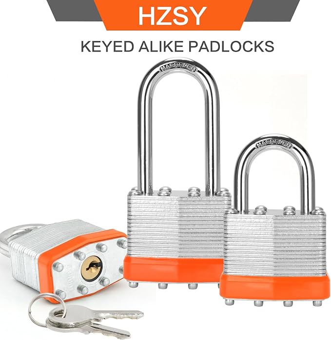 Padlocks Keyed Alike, Pack of 24, Laminated Steel Keyed Lock (1-9/16", 40mm), Padlocks with Same Key, Normal Shackle, for Toolbox, Locker & StorageUnit or More