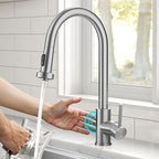 KRAUS Bolden Motion Sensor Single Handle Pull Down Touchless Kitchen Faucet in Spot-Free Stainless Steel, KSF-1616SFS