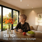 TORCHSTAR Basic Series 12-Pack 5CCT 3 Inch Ultra-Thin LED Recessed Lighting with J Box, CRI90, Aluminum, 2700K3000K3500K4000K5000K, 5%-100% Dimmable Slim Recessed Downlight, 6W 450LM, ETL & ES