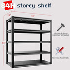 6-Tier 55" W x 24" D x 84" H Garage Shelving 3500LBS Storage Shelves Heavy Duty Metal Shelf Unit Adjustable Basement Industrial Storage Racks (84 * 55 * 24)