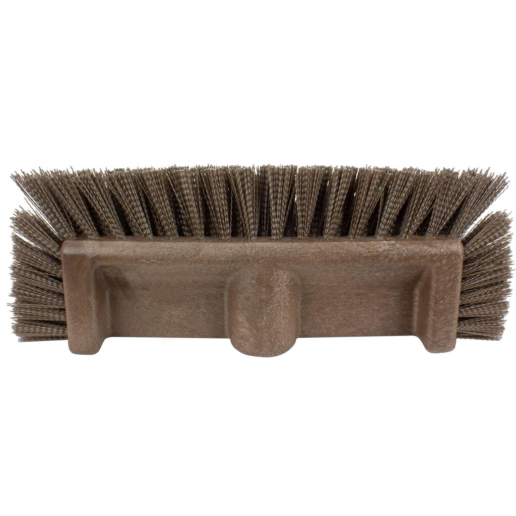 SPARTA Multi-Level Tile Scrub Brush 12" Wide Brush Head, Heavy-Duty Tile Cleaning Brush with End Bristles for Commercial Tiles, Tubs and Floor, Plastic, 12 Inches, Brown, (Pack of 12)