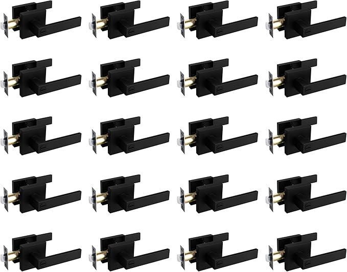 NEWBANG Solid Privacy Door Lever Handle for Bedroom Bathroom in Matte Black Finish