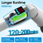 Electric Spin Scrubber, Shower Scrubber with Long Handle & 3 Speeds, 5200mAh Rechargeable Cordless Power Scrubber, Retractable & Adjustable Angle Spin Brush for Cleaning Bathroom/Tub/Floor/Tile