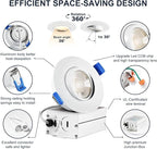 Sublimation 3 Inch led recessed Light 1 Packs,Waterproof recessed Lights for Shower，Ultra-Thin 10w with Junction Box,3 Colors Adjustable,Suitable for Bathroom,Parlor,Bedroom,Kitchen,Balcony