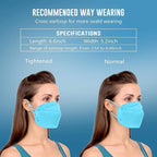 WWDOLL KN95 Face Mask 25 Pack, 5-Layers Breathable Disposable KN95 Masks, Blue