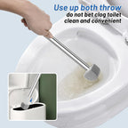 Pumice Stone Toilet Bowl Cleaner Toilet Deep Cleaning,Bathroom Cleaner Brush with Long Handle for Remove Hard Water Stains with Toilet Handle+ Pumice Stones