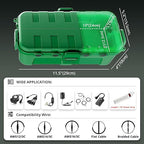 QUOBAS 2 Pack Outdoor Waterproof Electrical Box with 6 Cable Ports, IP54 Weatherproof Heavy-Duty Extension Cord Cover for Power Strips, Garden Power Tools, Holiday Lights, Green