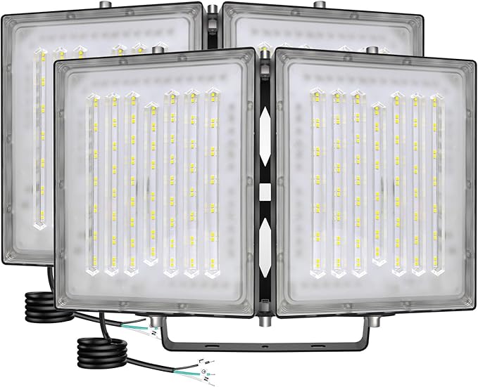STASUN 2 Pack 400W LED Flood Lights, Mini Series Exterior Floodlights, 40000LM 6000K Daylight White IP66 Waterproof, Muti Angle Outdoor Security Lighting for Backyard, Stadium, Parking Lot, Court