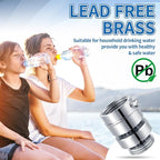 Boltigen Lead-Free Brass Self-Draining Vacuum Breaker 3/4'' GHT Female x 3/4'' GHT Male Hose Bib Anti Siphon Valve Backflow Preventer Adapter, for Outdoor Garden Faucet Spigot Repair Replacement