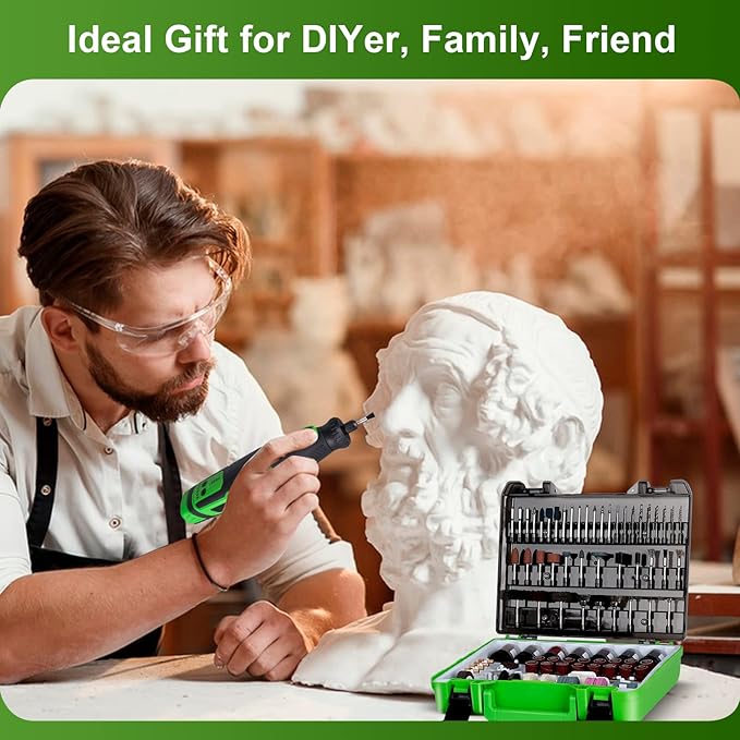 PHALANX Rotary Tool Accessory Kit, 420 Pcs Accessories Kit, 1/8"(3.2mm) Diameter Shanks, Universal Fitment All Rotary Tool for Easy Cutting, Sanding, Grinding, Sharpening, Engraving, Carving- PRA420…