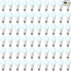 60 Pack A19 LED Bulbs 60W Equivalent, 8W Daylight 5000K LED Light Bulbs, E26 Medium Base, Non-Dimmable, 800 Lumens, Ideal for Bedroom Living Room