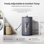 Tank Water Heater Electric, MIZUDO 10 Gallon Point of Use Hot Water heater 1500W, Compact Residential 120V with T&P Valve, Adjustable Thermostat, UL Listed