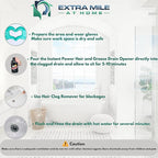 Drain Defender – Hair & Grease Buster Kit Instant Power Drain Opener and comes with, Heavy-Duty PVC Gloves & 3 Hair Clog Removers – Fast-Acting & Safe for Pipes & Septic Systems