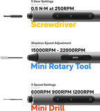 HOTO SNAPBLOQ 3-in-1 Master DIY & Repair Tool Kit, Brushless Motor, Magnetic Attachment System, 114 Extensive Accessories, Mini Tool Kit for 3D Printer Sanding, Electronics, PCB, Jewelry, DIY Crafts