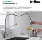 KRAUS Bolden Commercial Style 2-Function Single Handle Pull Down Kitchen Faucet in Spot-Free Antique Champagne Bronze/Matte Black, KPF-1610SFACBMB