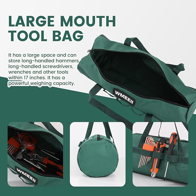 Tool Bag (2-Pack), Round Bucket tool bag organizer,Garden tool bag, Outer knitted lanyard, Heavy-Duty 1680D Oxford Fabric, for camping storage,Hiking,BBQ Tool Storage(by WMEEII)