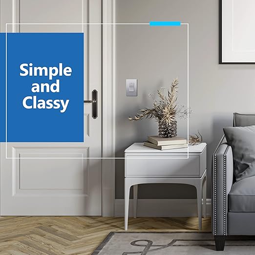 LIDER Minimalist Design Matte Finish Lighted 4-Way Decorator Light Switch, Four Way Frameless Rocker Switch, Residential/Commercial Grade, 15A 120V/277V, UL Listed, LS15-4W-SV, Silver