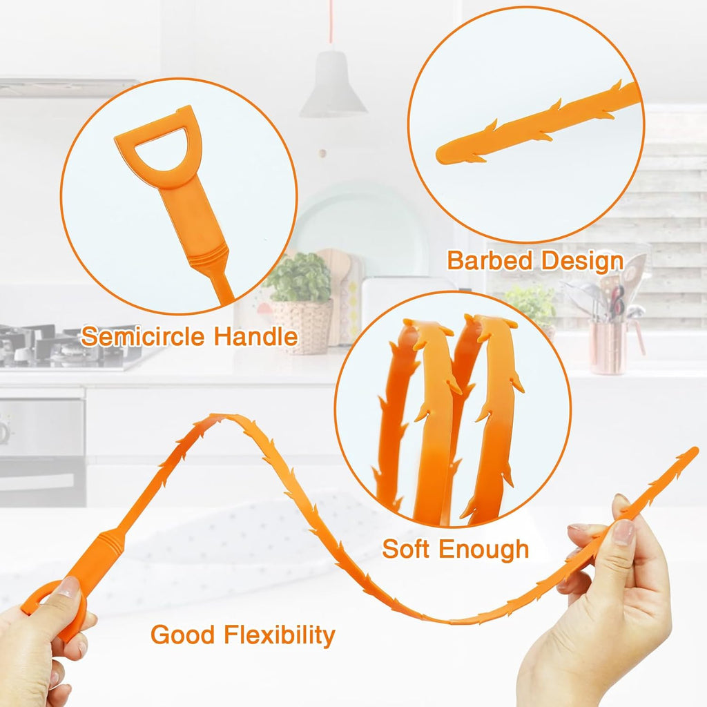 Drain Clog Remover, 25.2inch Flexible Long Pipe Snake Hair Clogs Catcher Cleaner Tool for Toilet, Kitchen Sink, Bathroom Tub, Sewer Drain