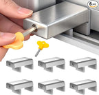 6 Sets Sliding Window Locks, 0.66'' to 1.65'' Adjustable Width Stainless Steel Window Safety Locks, Window Guards Latch Stoppers for Children Vertical and Horizontal Sliding Windows