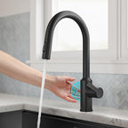 KRAUS Oletto Touchless Sensor Pull-Down Single Handle Kitchen Faucet in Matte Black, KSF-2830MB