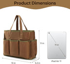 13in Tool Bag, Heavy Duty 19oz Waxed Canvas Bag 11-Pocket Portable Tool Bag Organizer Storage Toolbox for Gardener Welders Electrician Working Mechanic tool bags for men