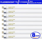 8 Pack 21 Inch T5 Fluorescent Bulbs 13 Watt Daylight 6500K, F13T5D Under Cabinet Lights Bulb, 750 Lumen G5 Base