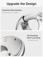 Puroma Combination Lock, Stainless Steel Disc Padlock with Hardened Steel Shackle, Keyless Heavy Duty Combo Lock for Outdoor Sheds Fence, Gate Hasps, Storage Unit, School Gym Locker (2 Pack, ‎Silver)