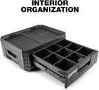 ToughBuilt StackTech 1 Drawer Tool Box, Heavy-Duty Portable Tools Chest, 50 lb Capacity - Stackable Toolbox Storage Organizer with 8 Dividers, Auto-Latching Drawers and Accessory Rails