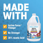 30% Vinegar – Pure Concentrated Active-Force Vinegar for Cleaning, Home, and Garden, 128 oz (2)