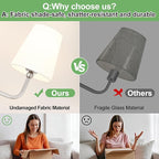 Bathroom Light Fixtures, 3-Light Brushed Nickel Vanity Lights, Bathroom Lighting Fixtures Over Mirror with Flared White Fabric Shade, Modern Wall Sconces for Living Room Hallway