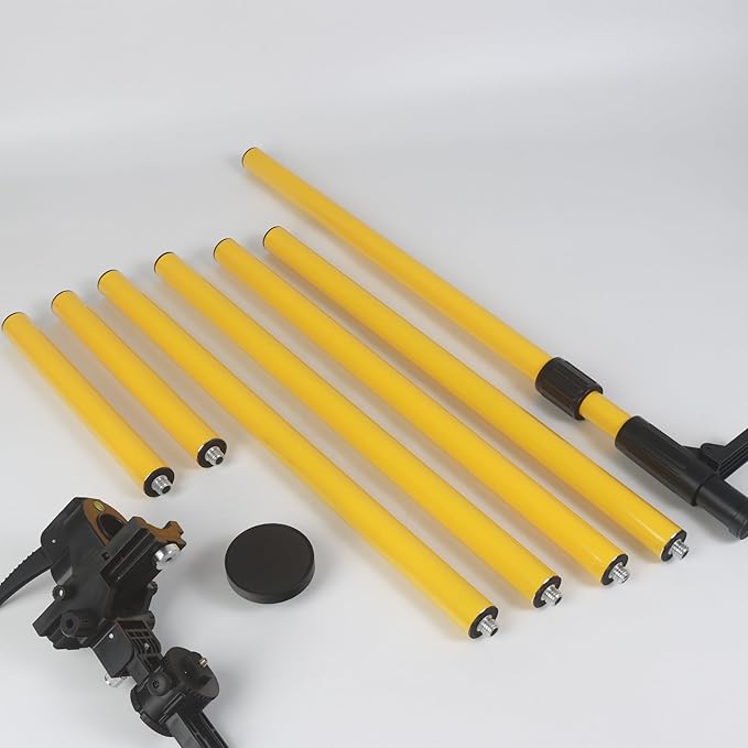 13.77-foot/4.2-meter multifunctional laser level pole with 3.93-foot/1.2-meter tripod and 1/4 or 5/8 threaded interface with swivel gimbal