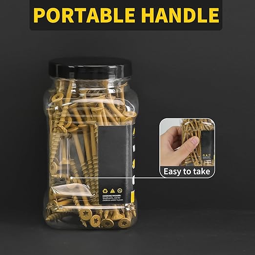 Wood Screws 3 Inch, FIXLINK Deck Screws #10 x 3, 105 PCS, Epoxy Coated, T25 Star Bit Above 1500 Hour Salt Spray Coating Outdoor Decking Screws Excellent Rust Resistant for Outdoor Wood Fence