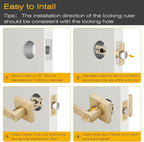 EHOMEWARE 4 Pack Gold Door Handles, Entry Door Levers with Keys, Not Keyed Alike - Interior Door Lever Door Handle with Modern Contemporary Design for Home Bedroom or Living Room