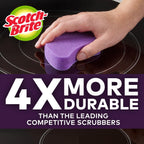 Scotch-Brite Glass Cooktop Pads, Scratch-Free & Non-Abrasive Scrubbers for Glass or Ceramic Stovetops, Cleans Burnt-On Messes with Just Water, Reusable Dishwasher-Safe Design, 4 Pads
