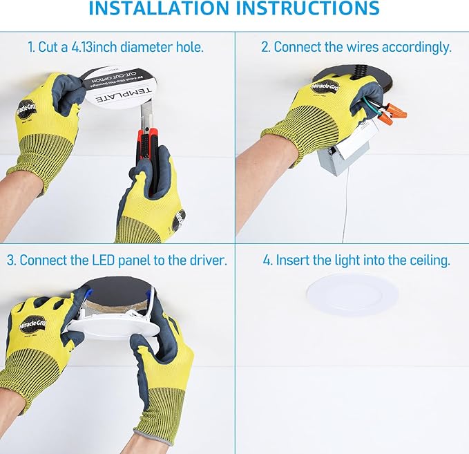 TORCHSTAR Basic Series 12-Pack 4 Inch Ultra-Thin LED Recessed Lighting with Junction Box, CRI90, Aluminum, 3000K Warm White, 5%-100% Dimmable Slim Recessed Downlight, 9W 800LM, ETL and Energy Star