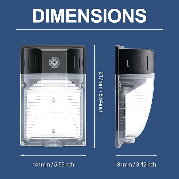 30W LED Wall Pack Light with Dusk to Dawn Photocell 8Pack, 3900LM 5000K Daylight, LED Wall Lights Outdoor Security Lighting for House Garage Yard Garden, IP65 Waterproof, 100-277VAC, ETL Listed