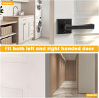 knobelite 1 Pack Dummy Door Handles,Matte Black Square Door Levers,Non-Turing Single Side Knob Pull for Closet French Doors