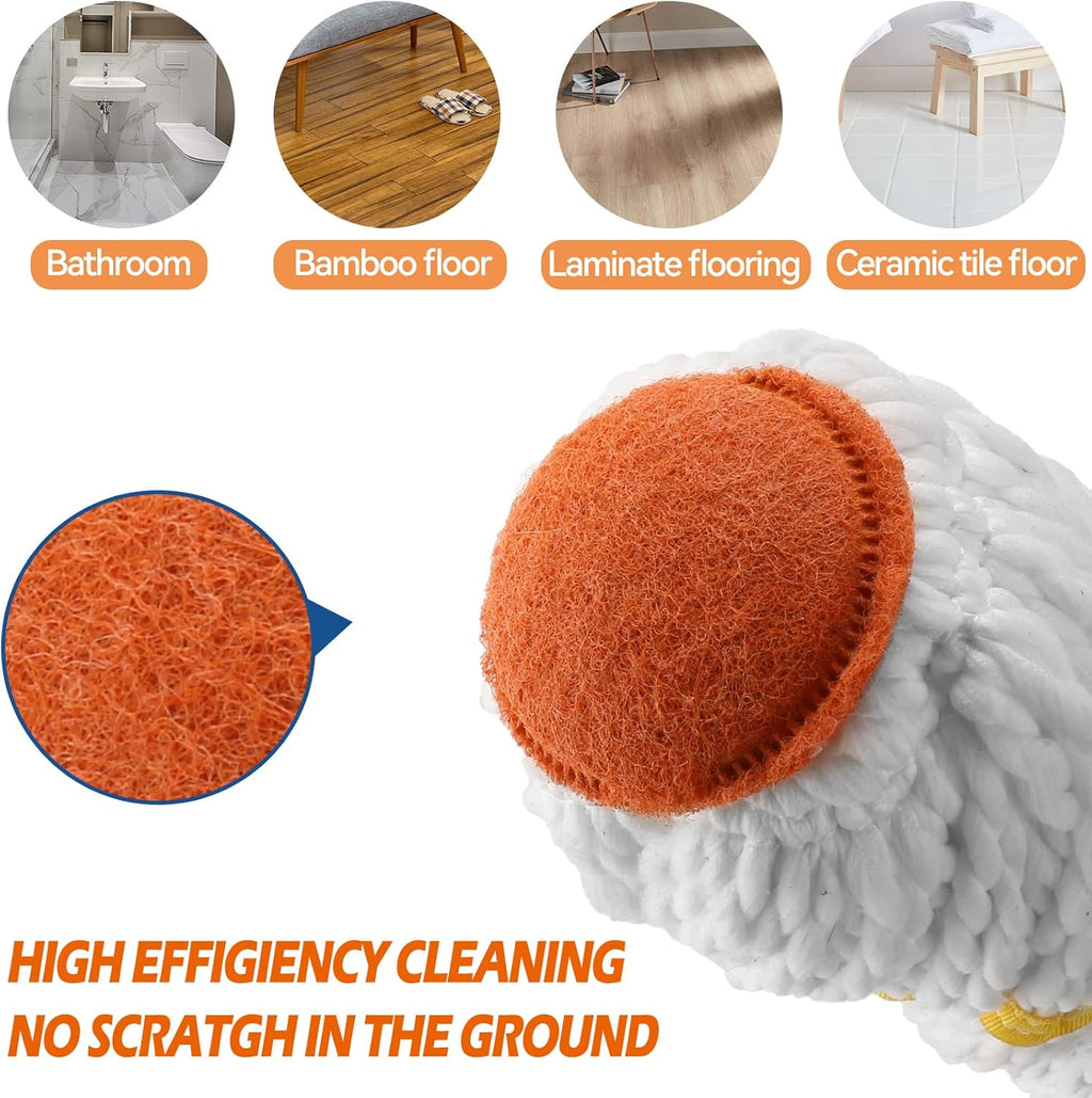 KeFanta Self-Wringing Twist Mop for Floor Cleaning, Long Handled Microfiber Floor Mop with Top Scouring Pad for Kitchen, Hardwood, Restaurant, Bathroom, Garages, Warehouses, Office,57-inch