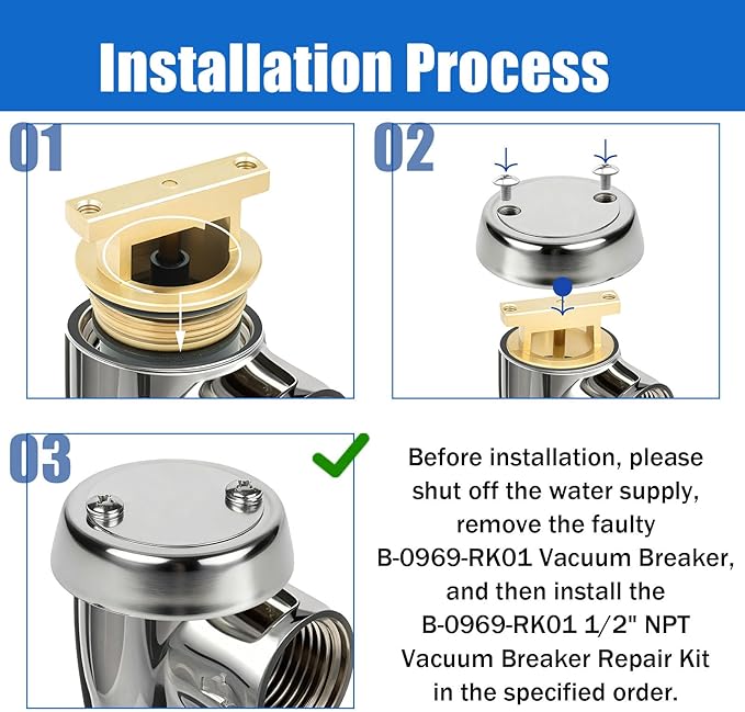 B-0969-RK01 Vacuum Breaker Repair kit for t&s WATTS LF288A 288A Faucet - 2 PK
